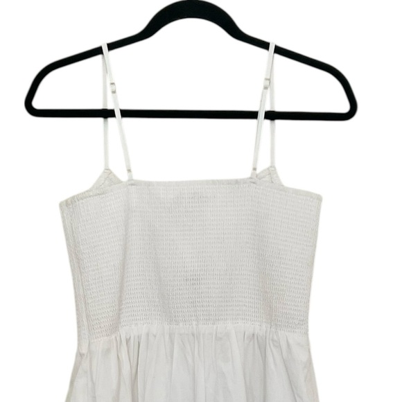 Abercrombie & Fitch White Dipped-Waist Smocked Midi Dress NWT Large - Picture 5 of 11